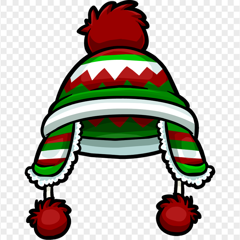 HD Cartoon Christmas Green & Red Bonnet PNG