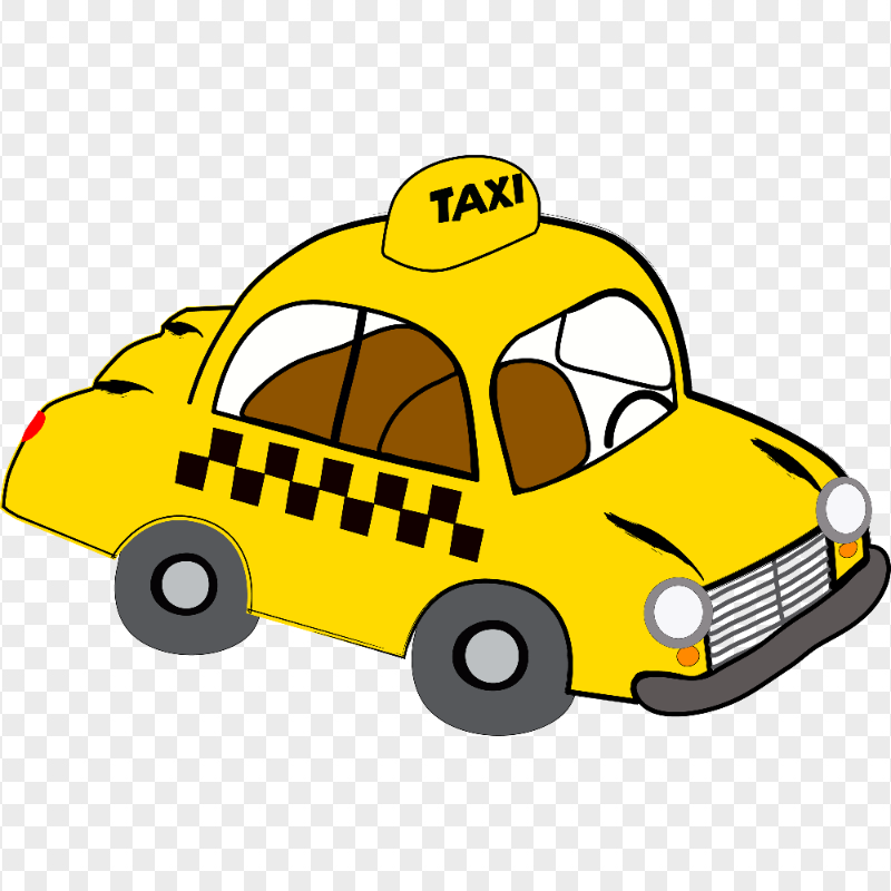 HD Cartoon Clipart Mini Taxi Cab Transparent PNG