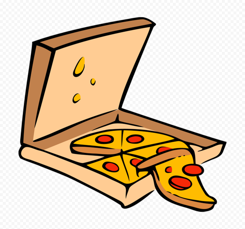 HD Cartoon Clipart Pizza Slices In Box PNG Citypng