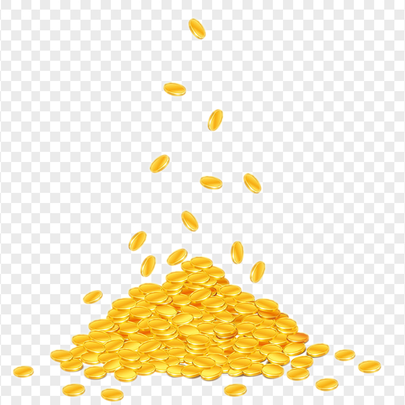 HD Cartoon Gold Falling Coins Transparent PNG