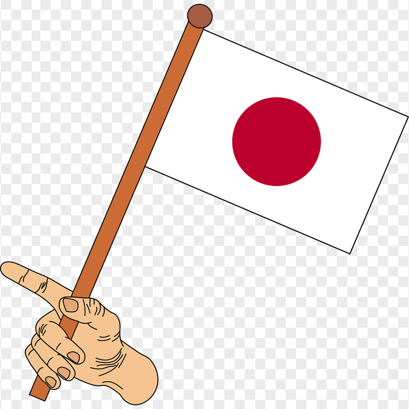 HD Cartoon Hand With Japan Flag PNG
