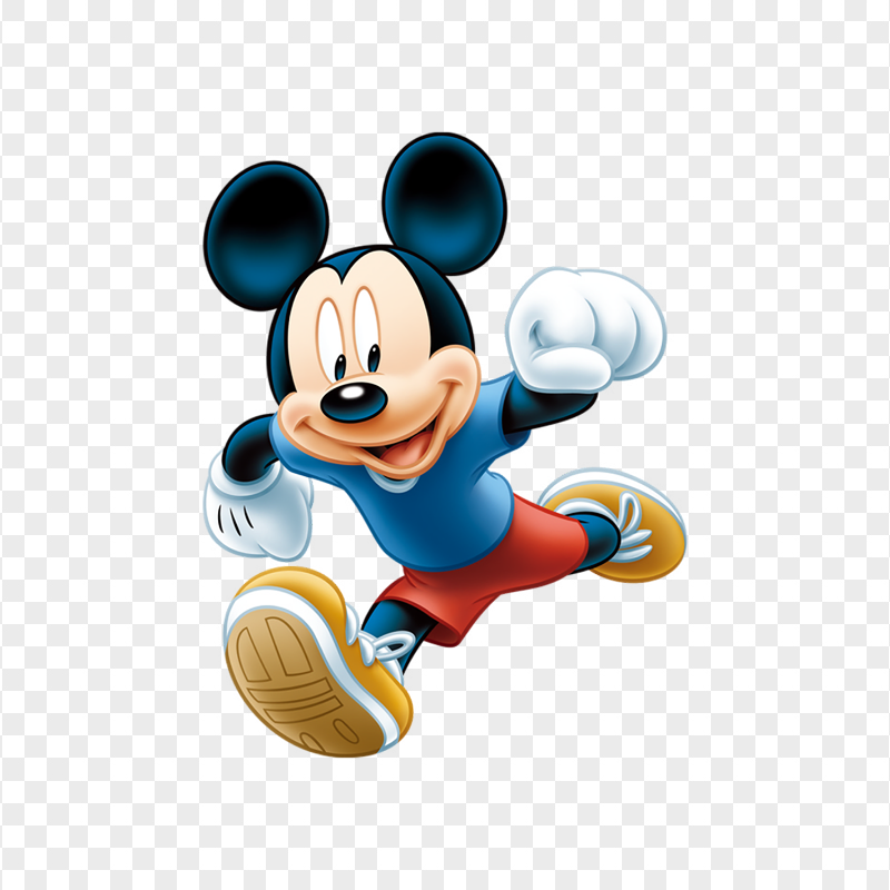 HD Cartoon Illustration Mickey Mouse Running PNG