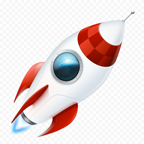 HD Cartoon Illustration Space Rocket Flying PNG | Citypng