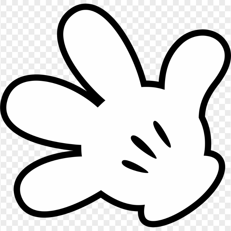 HD Cartoon Mickey Mouse White Glove Hand PNG