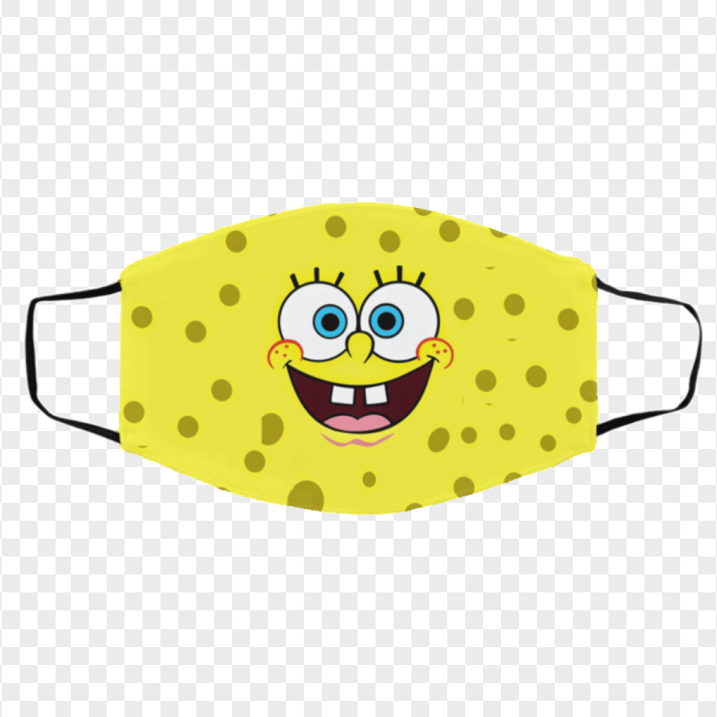 HD Cartoon Spongebob Face Mask Happy Character PNG