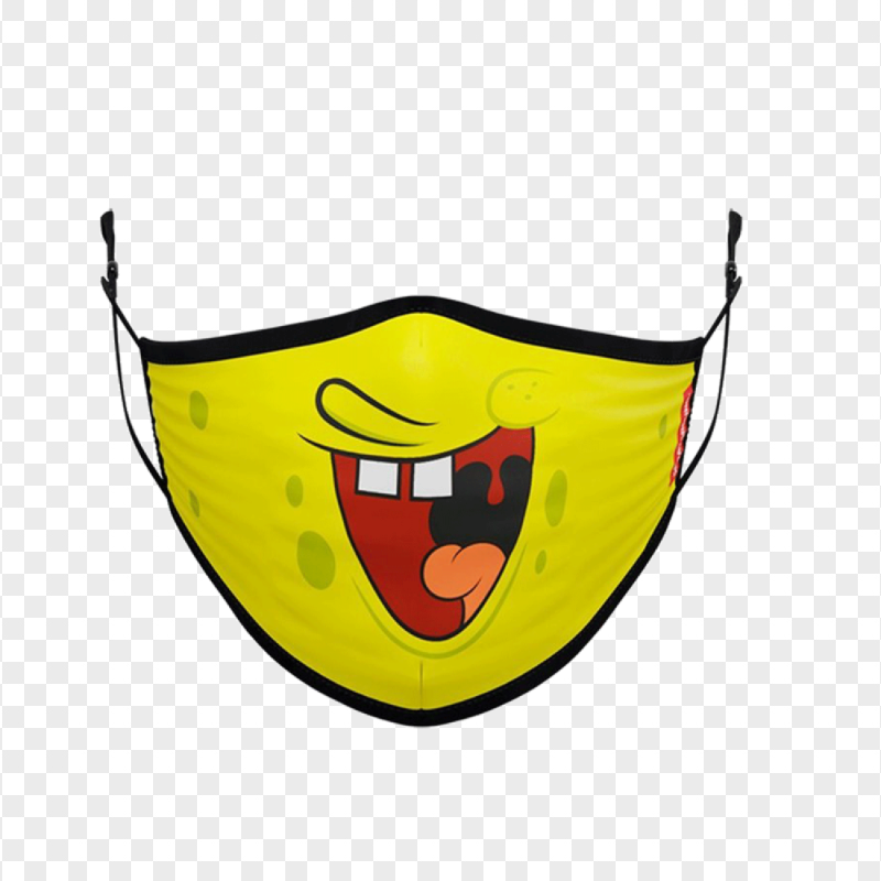 HD Cartoon Spongebob Mouth Face Mask Laughing Illustration PNG