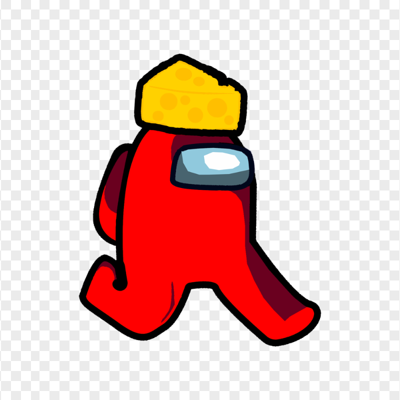 HD Cheese Hat Among Us Red Character PNG