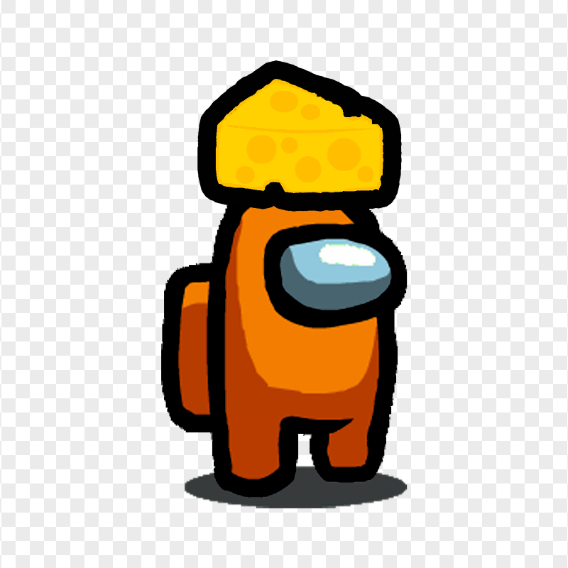 HD Cheese Hat Orange Among Us Character PNG