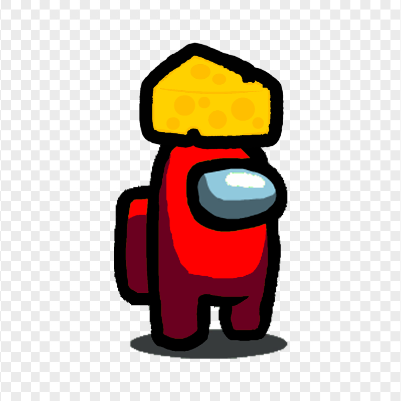 HD Cheese Hat Red Among Us Character PNG