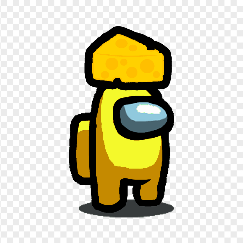 HD Cheese Hat Yellow Among Us Character PNG