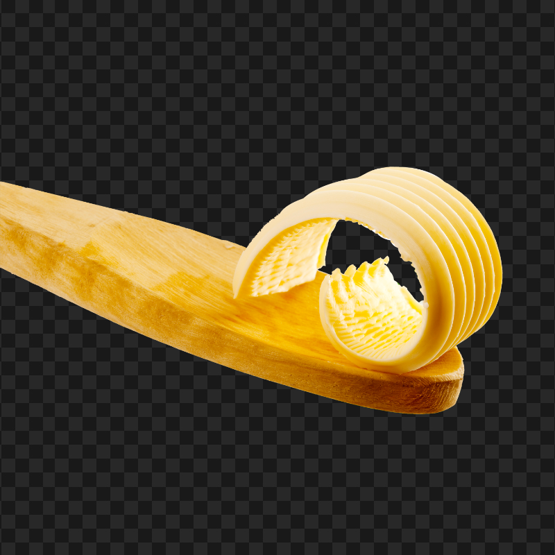 HD Cheese Margarine Butter On Wooden Spoon PNG