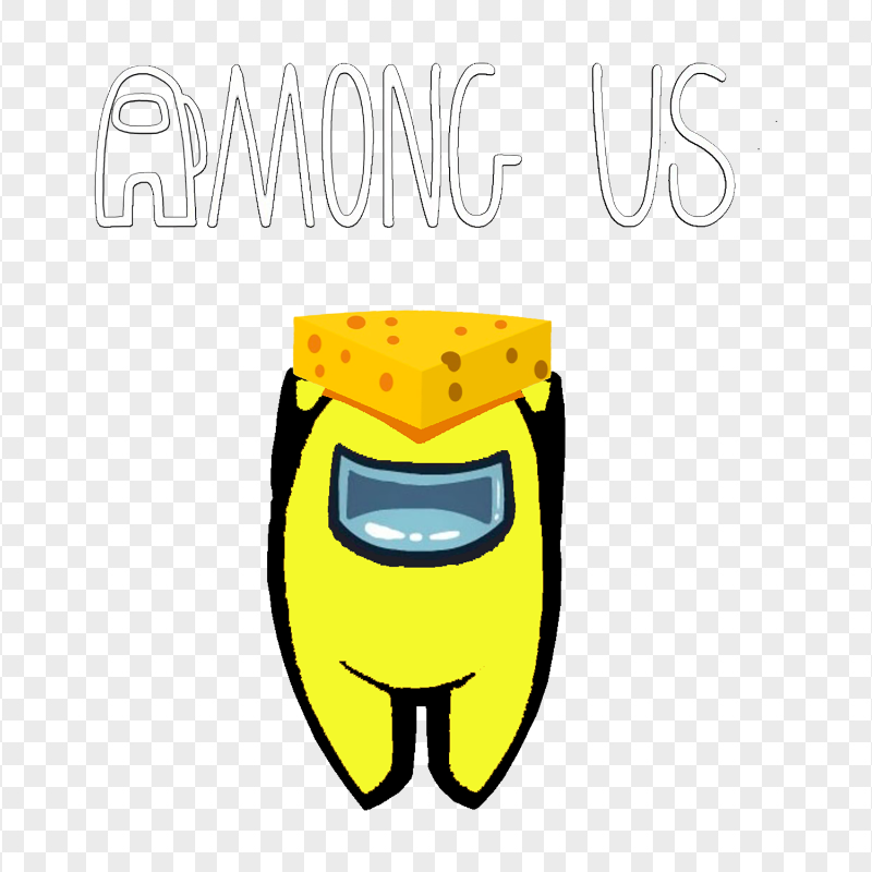 HD Cheese Yellow Among Us Character With Logo PNG