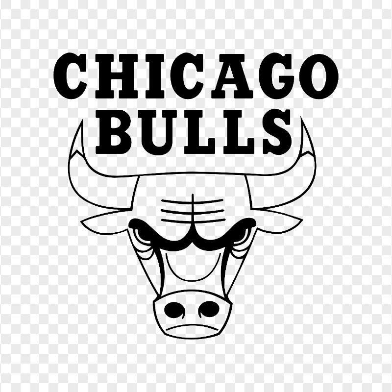 HD Chicago Bulls Black Outline Logo PNG