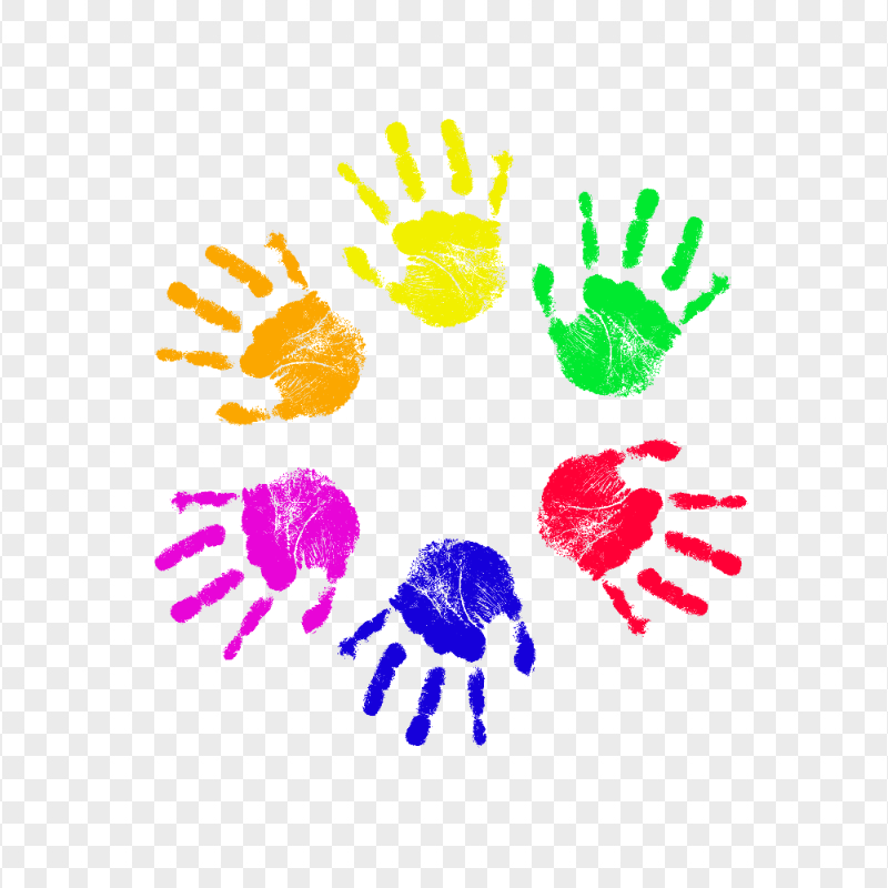 HD Colorful Two Realistic Hand Print PNG | Citypng
