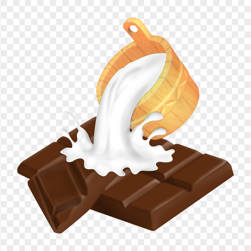 HD Chocolate Bar With Milk Splash PNG