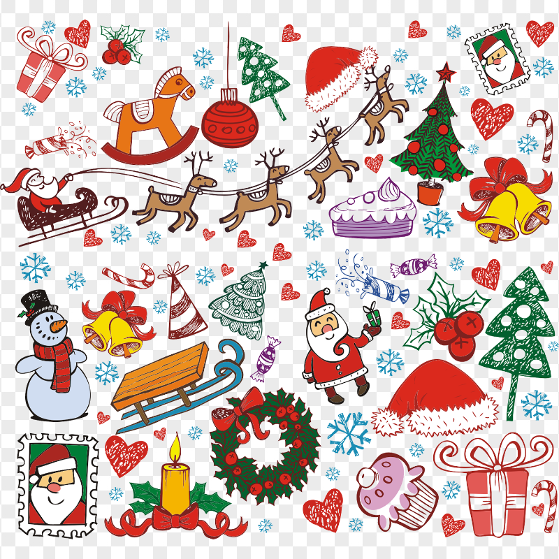 HD Christmas Theme Elements Pattern Background PNG