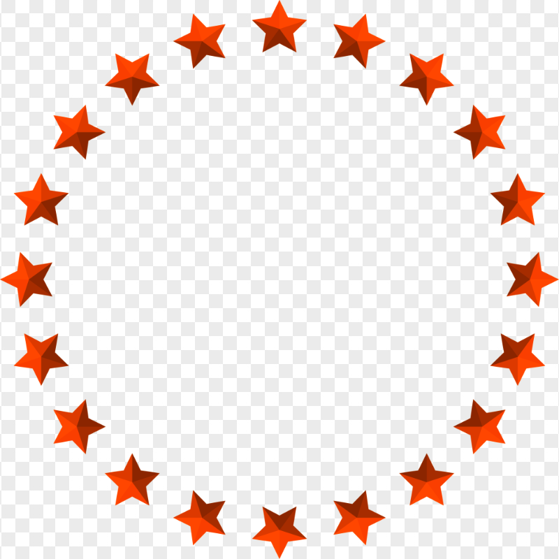 HD Circle Stars Orange Border Frame Transparent PNG