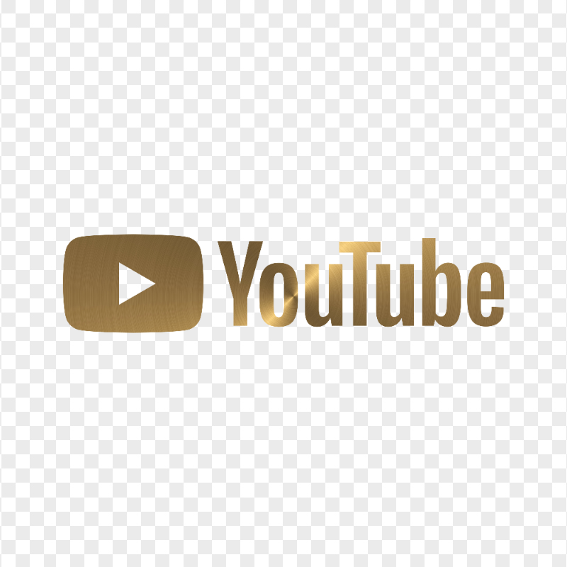 HD Circular Brushed Gold Youtube YT Logo PNG