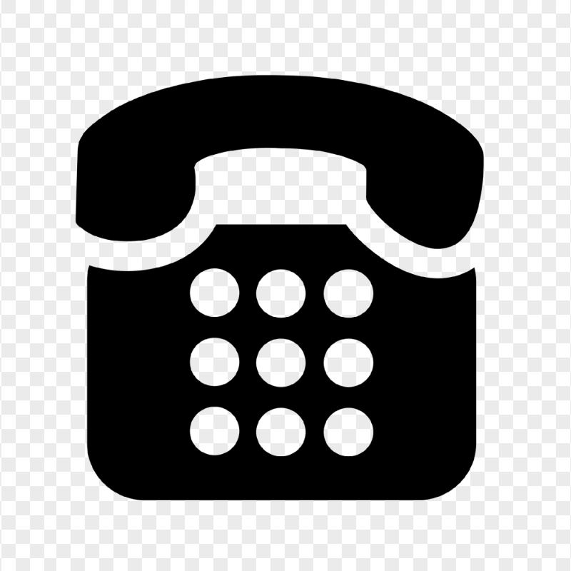 HD Classic Traditional Telephone Icon On Black PNG