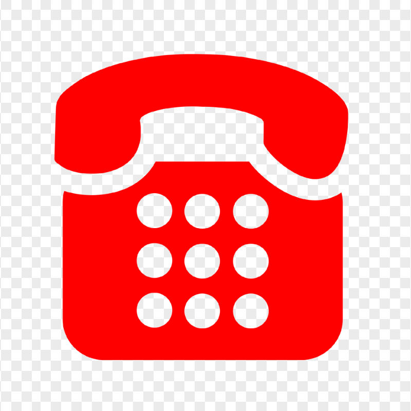 HD Classic Traditional Telephone Icon On Red PNG