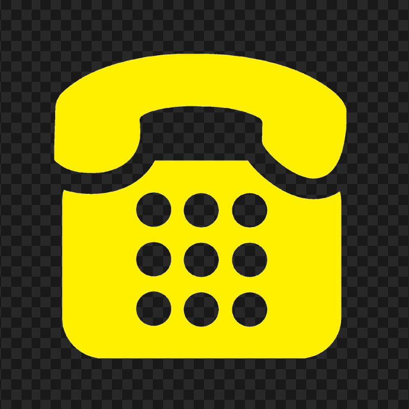 HD Classic Traditional Telephone Icon On Yellow PNG