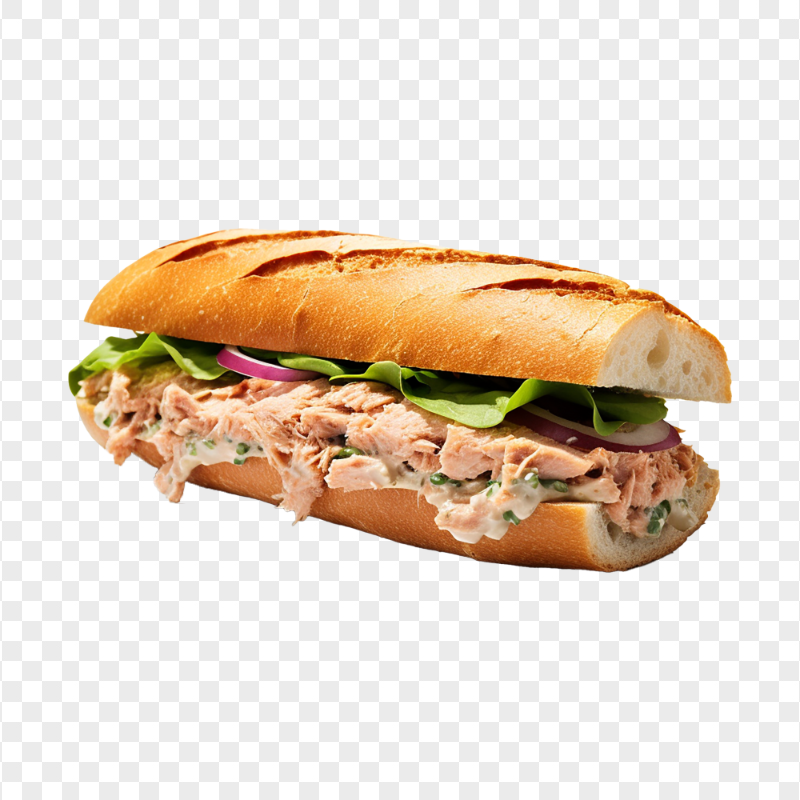 HD Classic Tuna Sandwich with Red Onions Transparent PNG