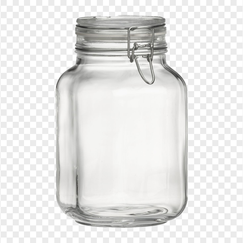 HD Clear Mason Glass Jar With Lid PNG