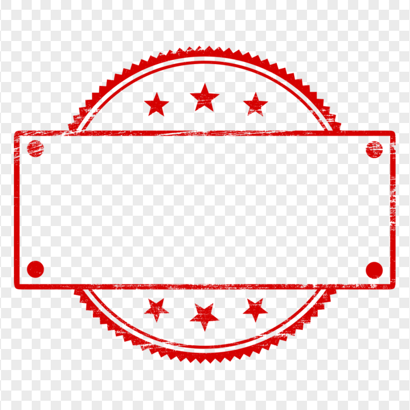 HD Clear Round Stamp With Stars PNG