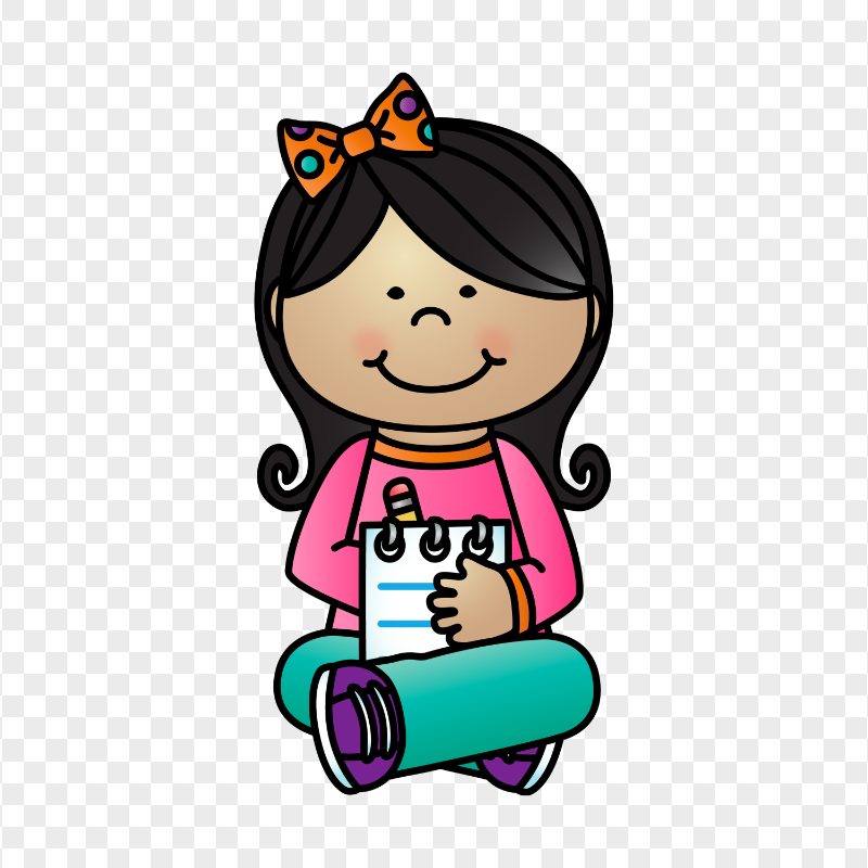 HD Clipart Cartoon Student Girl Preschool PNG
