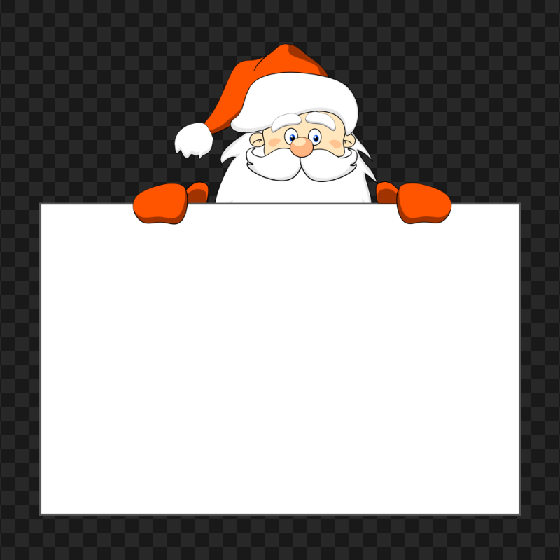 HD Clipart Santa Claus Holding Blank Banner PNG