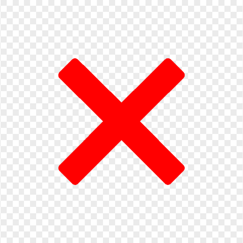 HD Close X Logo Red Icon Transparent Background