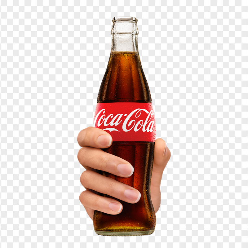HD Coca Cola Glass Bottle Hand PNG