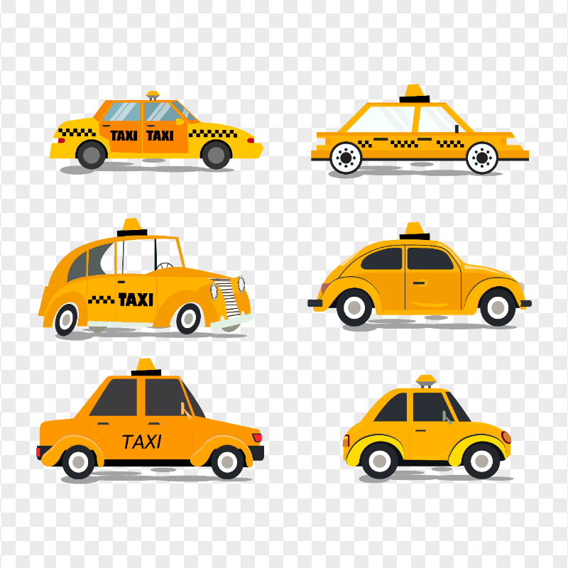 HD Collection Of Cartoon Taxi Cab Cars PNG