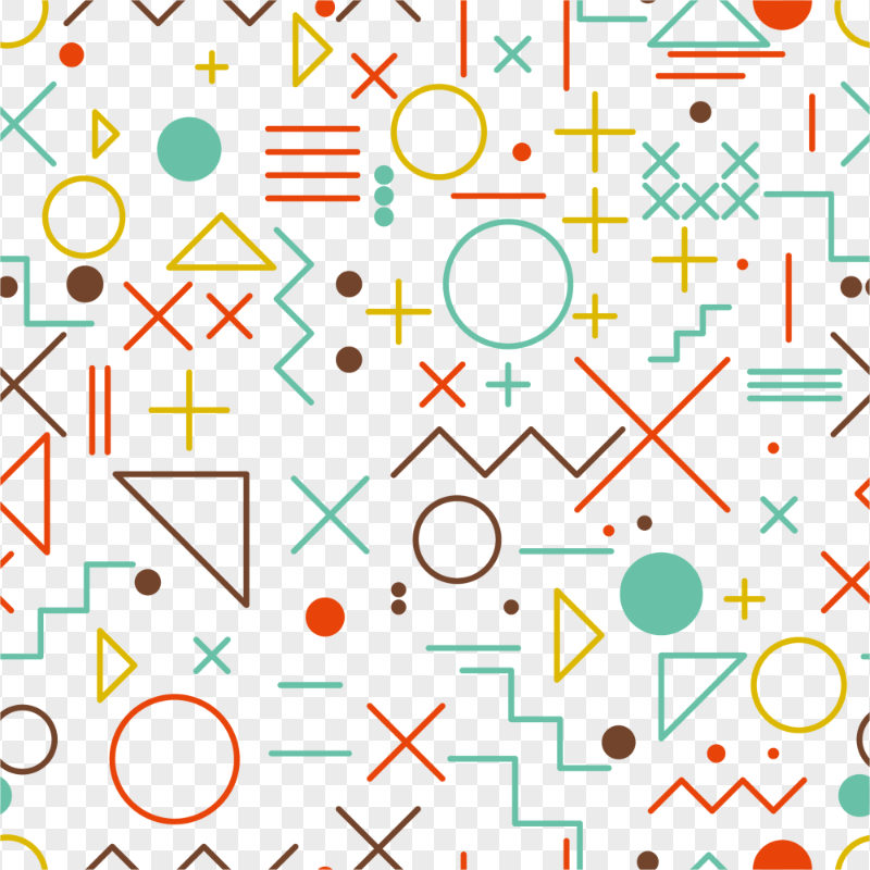 HD Colorful Geometric Shapes Pattern Background PNG