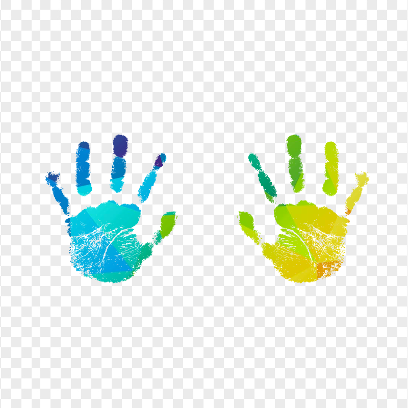 HD Colorful Two Realistic Handprint PNG | Citypng