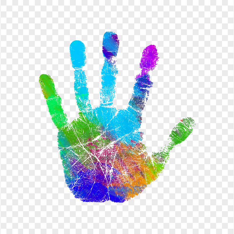 HD Colorful Two Realistic Hand Print PNG | Citypng