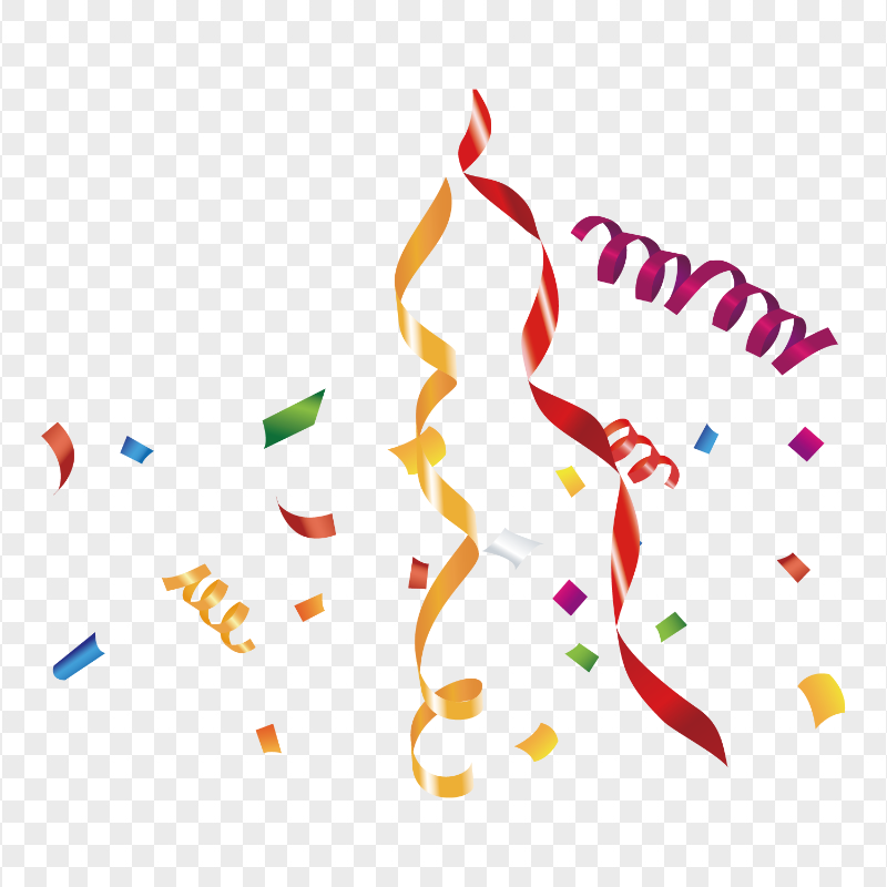 HD Colourful Confetti Ribbon Serpentine PNG