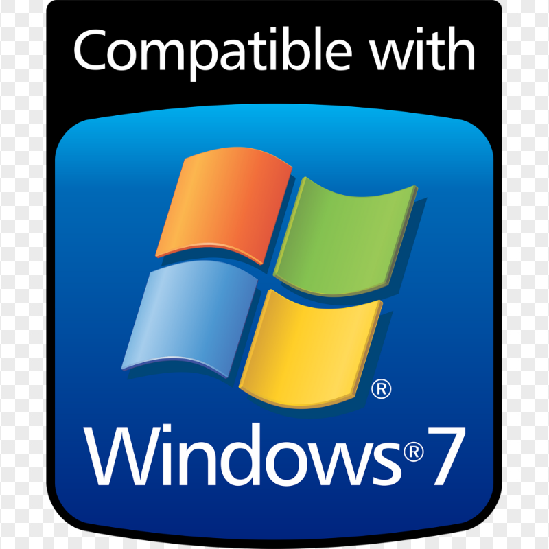HD Compatible With Windows 7 Sticker Logo PNG