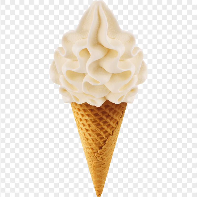 HD Cone Milk White Ice Cream PNG