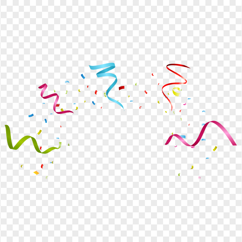 HD Confetti Party Paper Ribbon PNG