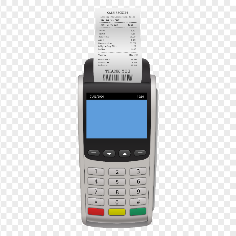 HD Realistic POS Machine With Credit Card PNG | Citypng