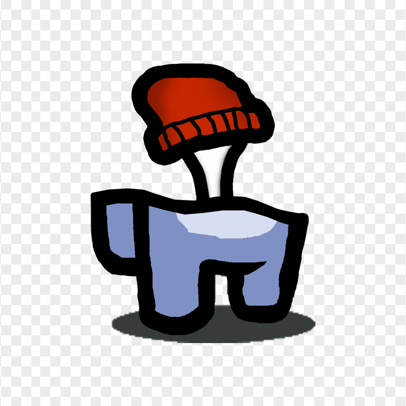 HD Crewmate Among Us White Character Bone With Beanie Hat PNG