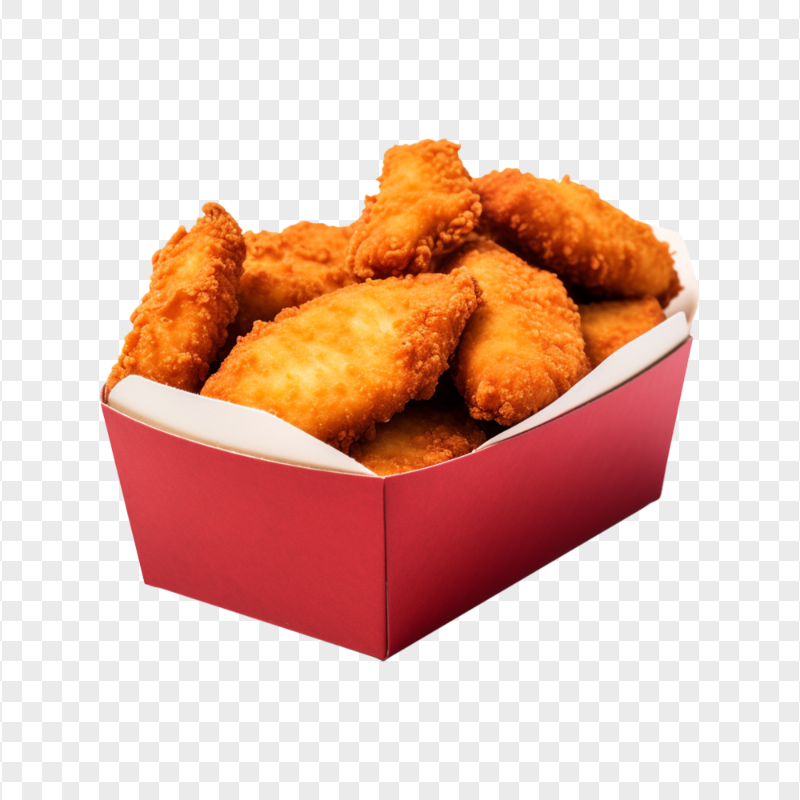 HD Crispy Tasty Chicken Strips Box Transparent Background