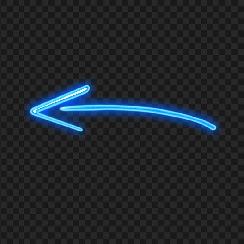 HD Curved Blue Neon Arrow Pointing Left PNG