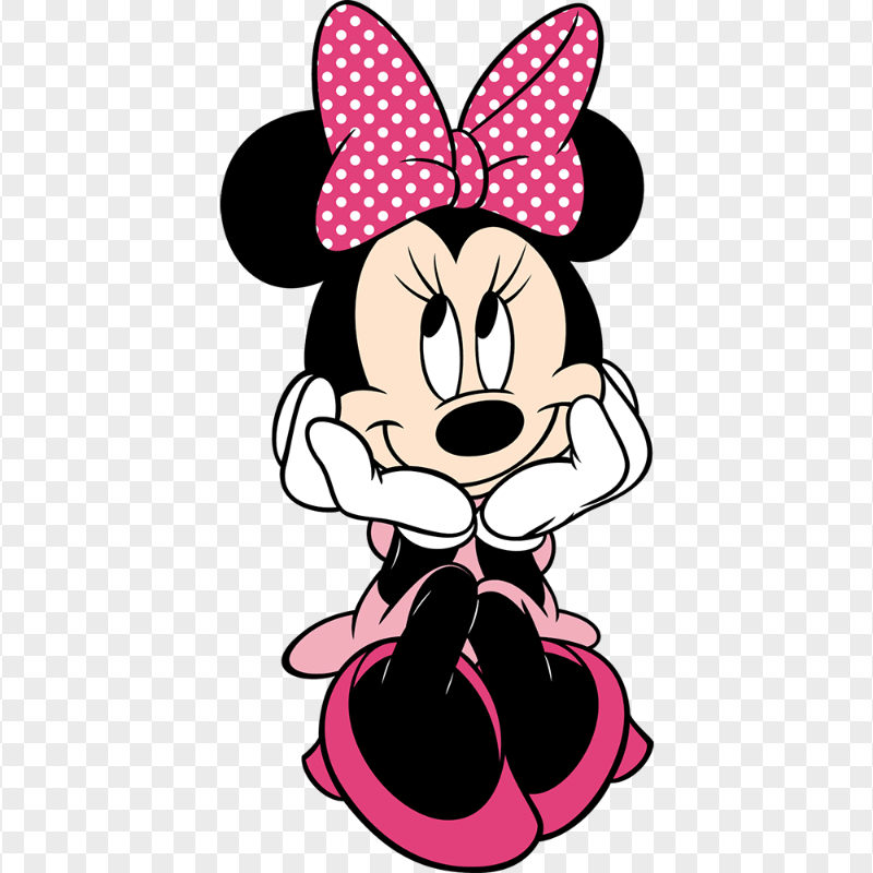 HD Cute Minnie Mouse Sitting Down PNG