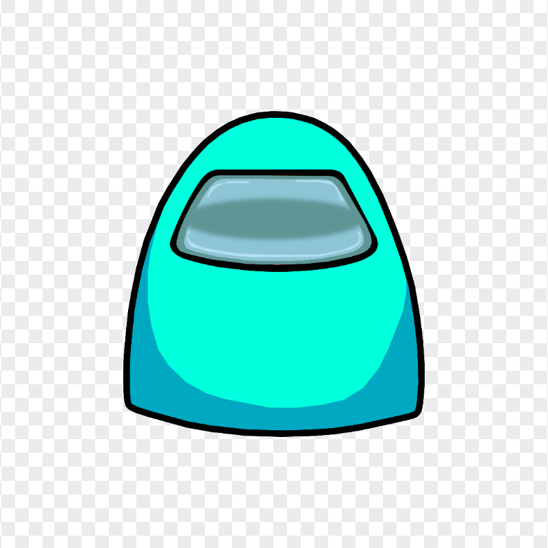 HD Cyan Among Us Character Crewmate Face Front View PNG