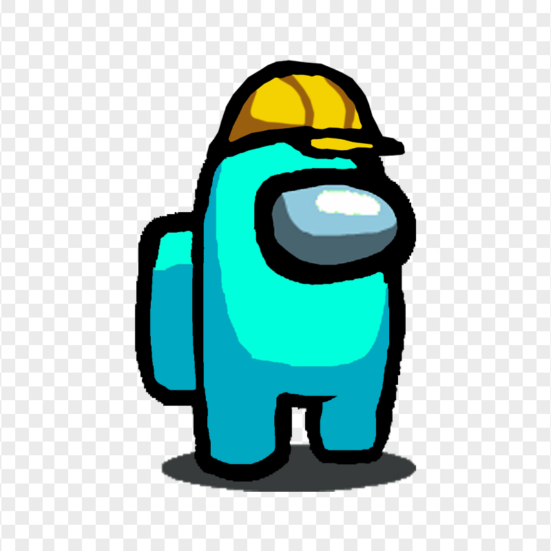 HD Cyan Among Us Crewmate Character Hard Hat PNG