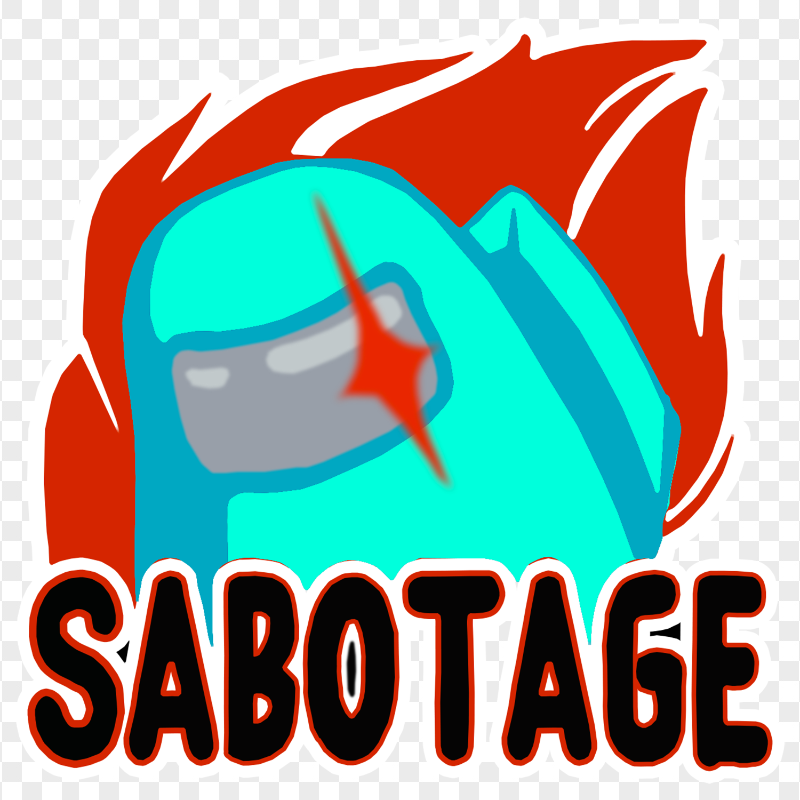 HD Cyan Character Among Us Crewmate Imposter Sabotage Logo PNG