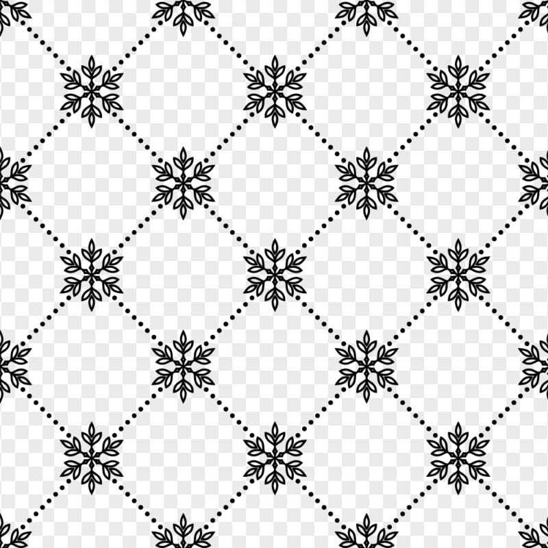 HD Damask Black Pattern Transparent PNG