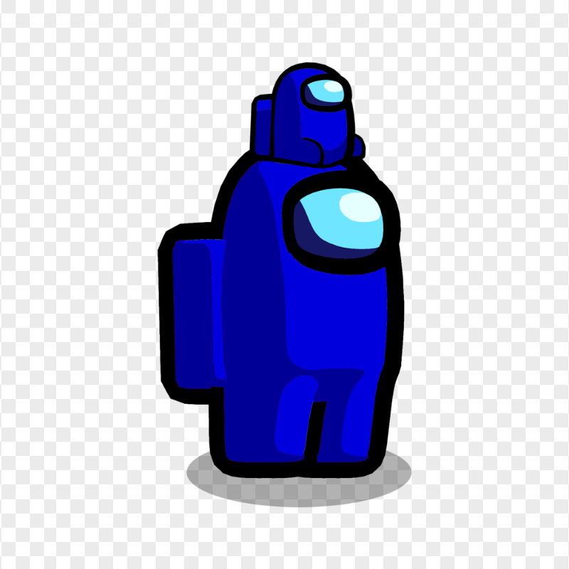 HD Dark Blue Among Us Character With Child On Head PNG